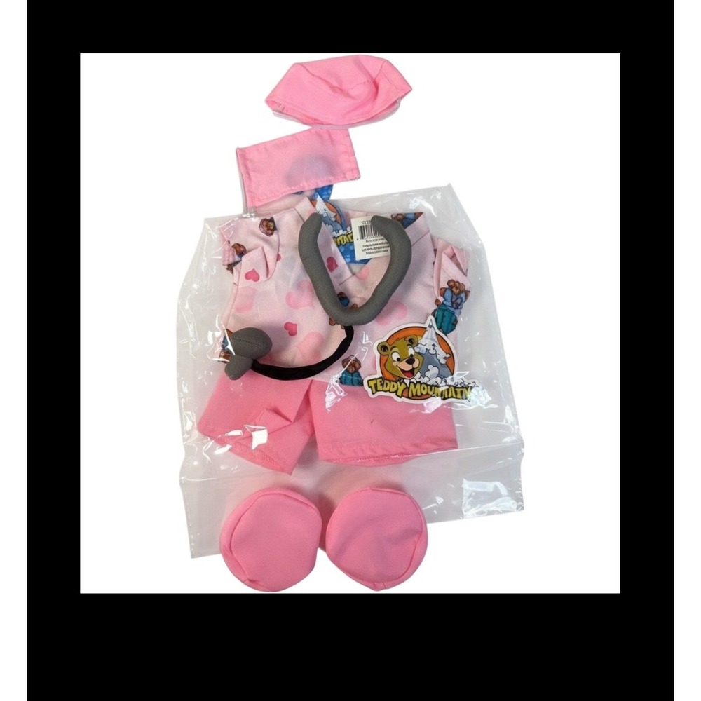 Teddy‎ Mountain Pink Scrubs 8 Inch Stuffed Animal Outfit Nurse Doctor Set 2968